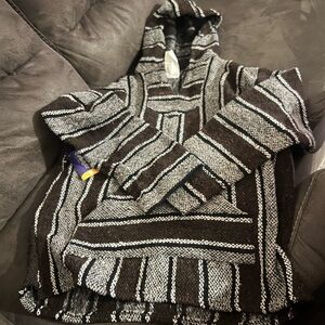Brown and Black Poncho Sweater